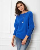 Pull en Cachemire mélangé Lena bleu roi