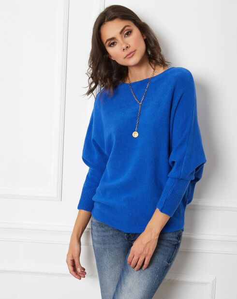 Pull en Cachemire mélangé Lena bleu roi