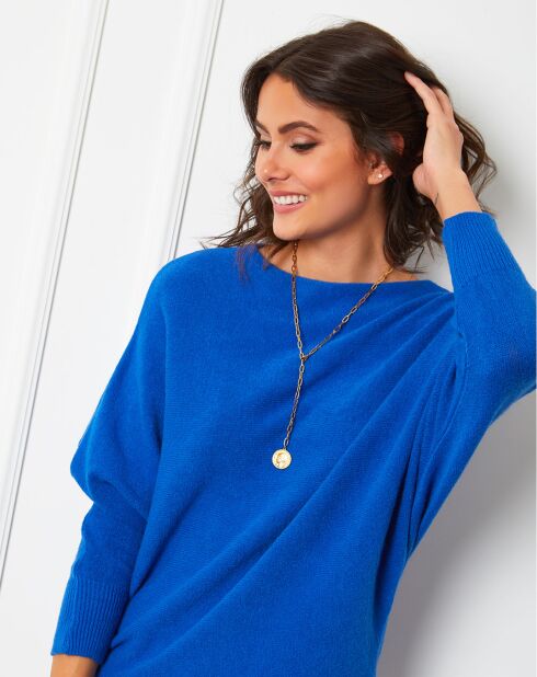 Pull en Cachemire mélangé Lena bleu roi