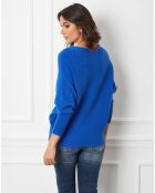 Pull en Cachemire mélangé Lena bleu roi