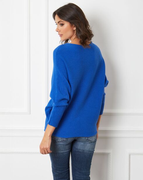 Pull en Cachemire mélangé Lena bleu roi