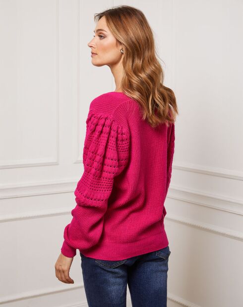 Gilet en Cachemire mélangé Liv fushia