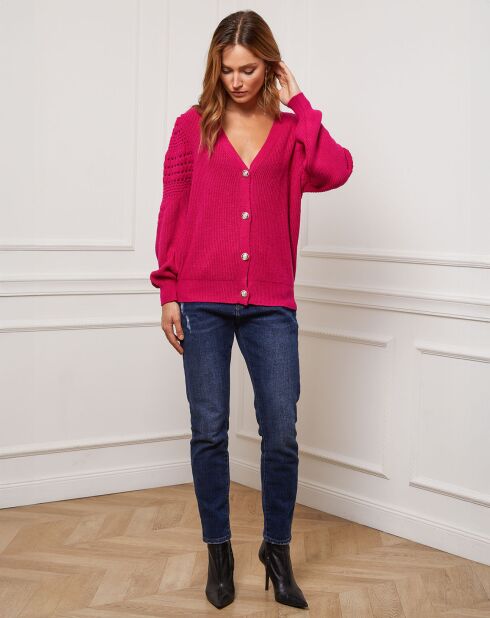 Gilet en Cachemire mélangé Liv fushia