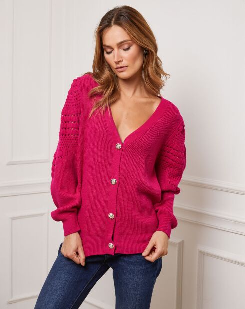 Gilet en Cachemire mélangé Liv fushia