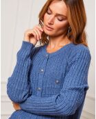 Gilet en Cachemire mélangé Stephanie indigo