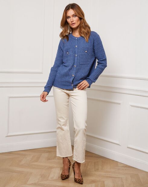 Gilet en Cachemire mélangé Stephanie indigo