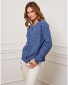 Gilet en Cachemire mélangé Stephanie indigo