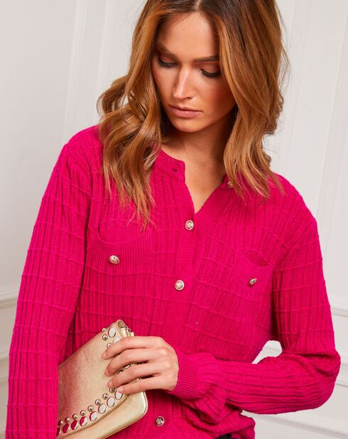 Gilet en Cachemire mélangé Stephanie fushia