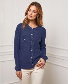 Gilet en Cachemire mélangé Stephanie marine