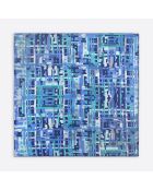 Carré 100% Soie Ariane aqua - 90x90 cm