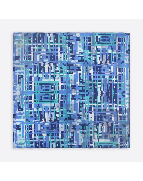 Carré 100% Soie Ariane aqua - 90x90 cm