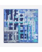 Carré 100% Soie Ariane aqua - 90x90 cm