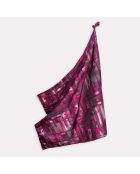 Carré 100% Soie Ariane prune - 90x90 cm