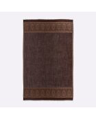 Carré 100% Soie Elisee moka - 130x200  cm