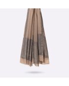 Carré 100% Soie Elisee sable - 130x200  cm