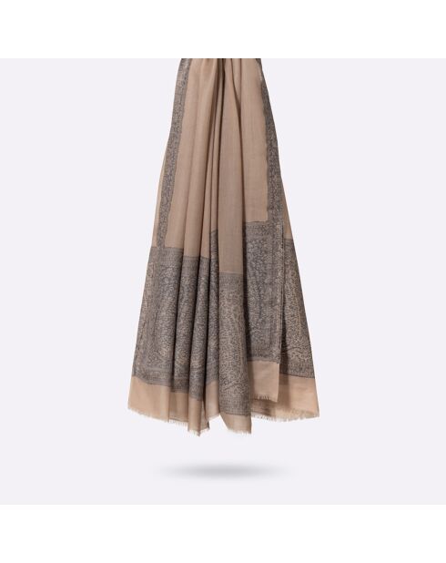 Carré 100% Soie Elisee sable - 130x200  cm