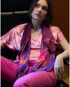 Carré 100% Soie Alice néon - 105x105 cm