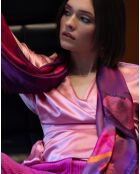 Carré 100% Soie Alice néon - 105x105 cm