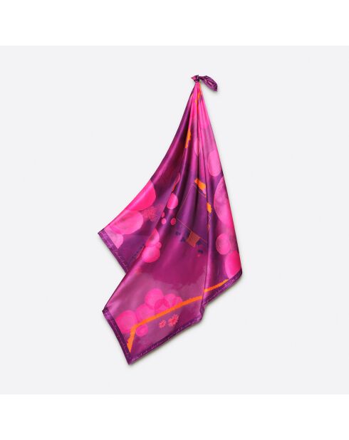 Carré 100% Soie Alice néon - 105x105 cm