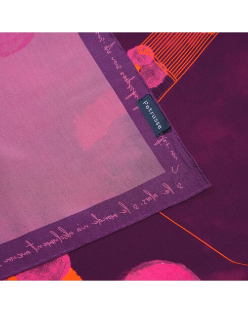 Carré 100% Soie Alice néon - 105x105 cm