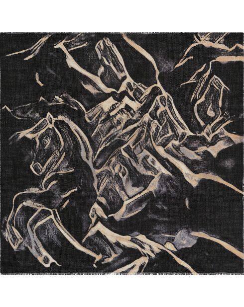 Carré en Laine mélangée Allure ebene - 120x120 cm