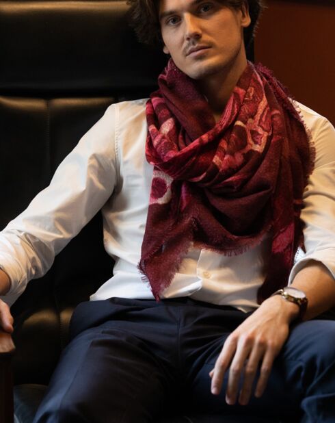 Carré en Laine mélangée Allure fuchsia - 120x120 cm