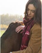 Carré en Laine mélangée Allure fuchsia - 120x120 cm