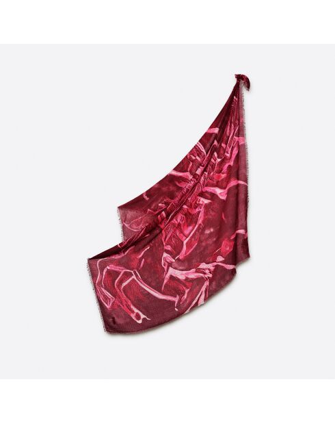 Carré en Laine mélangée Allure fuchsia - 120x120 cm