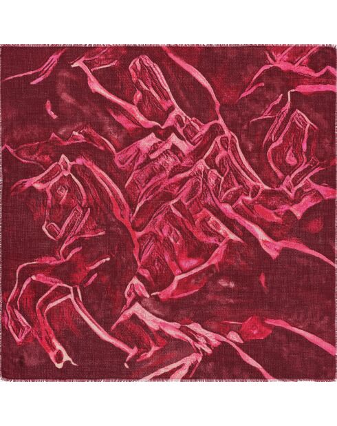 Carré en Laine mélangée Allure fuchsia - 120x120 cm