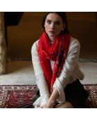 Grande étole en Laine éco-responsable Evy rouge - 100x200 cm