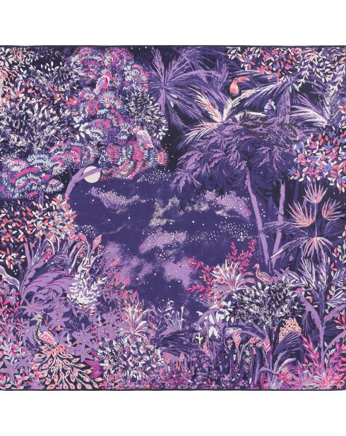 Carré 100% Soie Idylle lilas - 105x105 cm