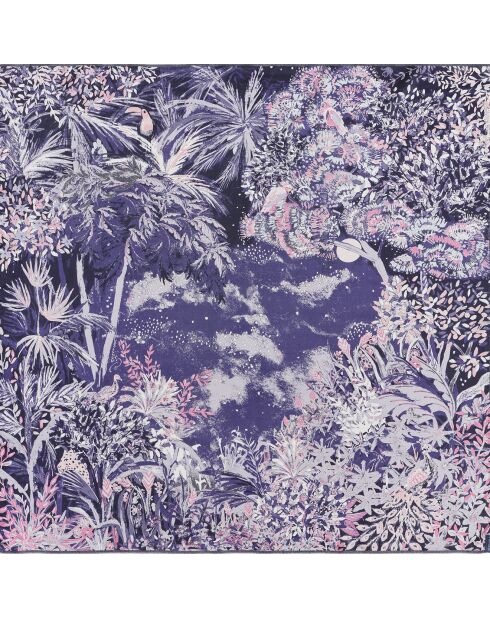 Carré 100% Soie Idylle lilas - 105x105 cm