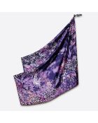 Carré 100% Soie Idylle lilas - 105x105 cm