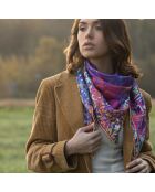 Carré 100% Soie Idylle néon - 105x105 cm