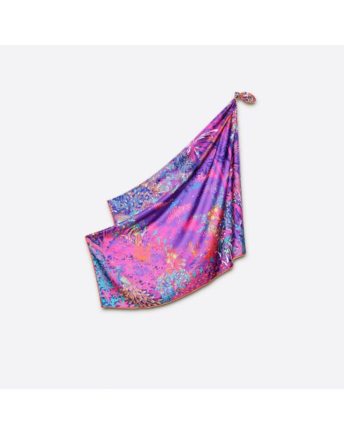 Carré 100% Soie Idylle néon - 105x105 cm