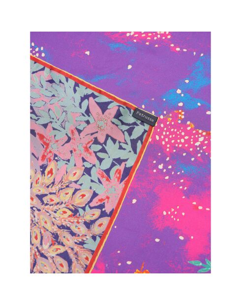 Carré 100% Soie Idylle néon - 105x105 cm