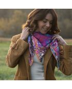 Carré 100% Soie Idylle néon - 105x105 cm