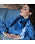 Carré 100% Soie Liv denim - 90x90 cm