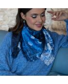 Carré 100% Soie Liv denim - 90x90 cm