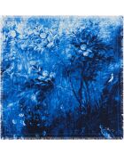 Carré 100% Soie Liv denim - 90x90 cm