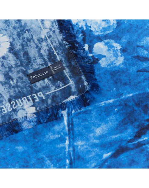 Carré 100% Soie Liv denim - 90x90 cm