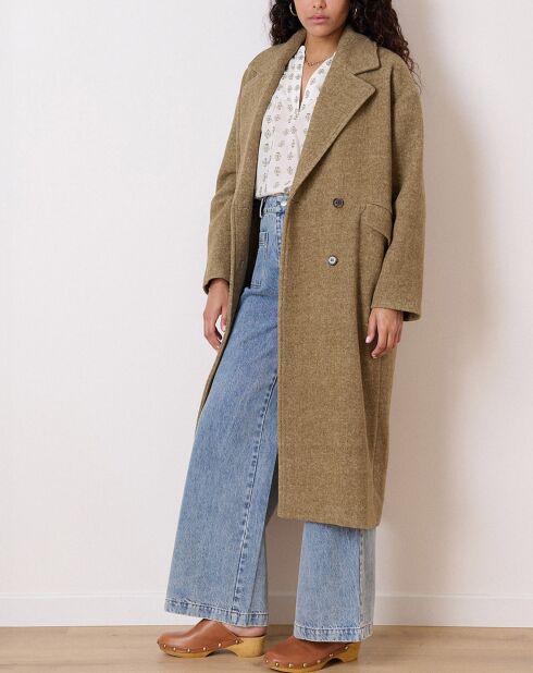 Manteau en Laine mélangée Travis kaki