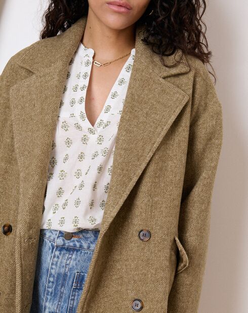 Manteau en Laine mélangée Travis kaki