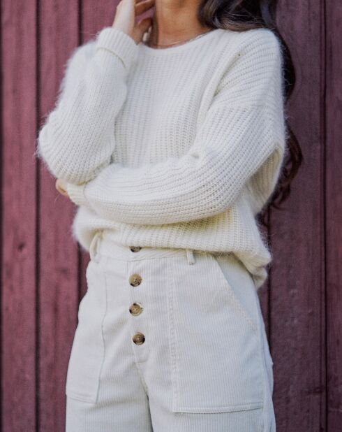 Pull en Angora mélangé Kiwi écru