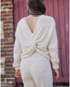 Pull en Angora mélangé Kiwi écru