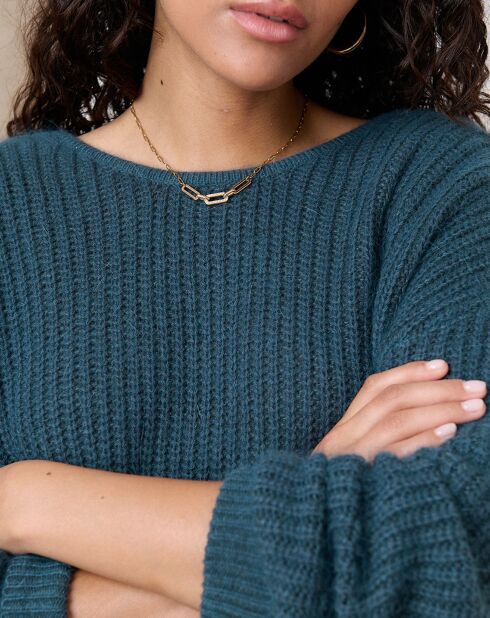 Pull en Angora mélangé Kiwi émeraude