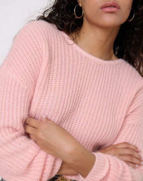 Pull en Angora mélangé Kiwi rose