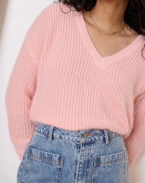 Pull en Angora mélangé Tiago rose