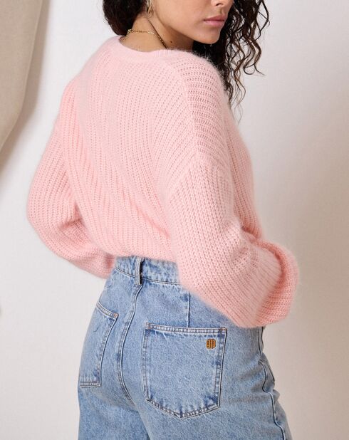 Pull en Angora mélangé Tiago rose