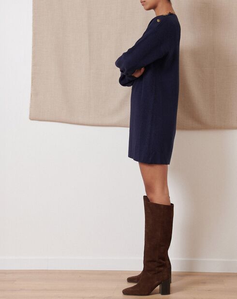 Robe en Laine mélangée Tiphaine marine